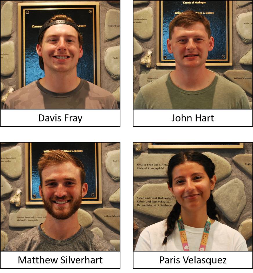 Pictures of the four new Graduate Students Beginning Fall 2021.